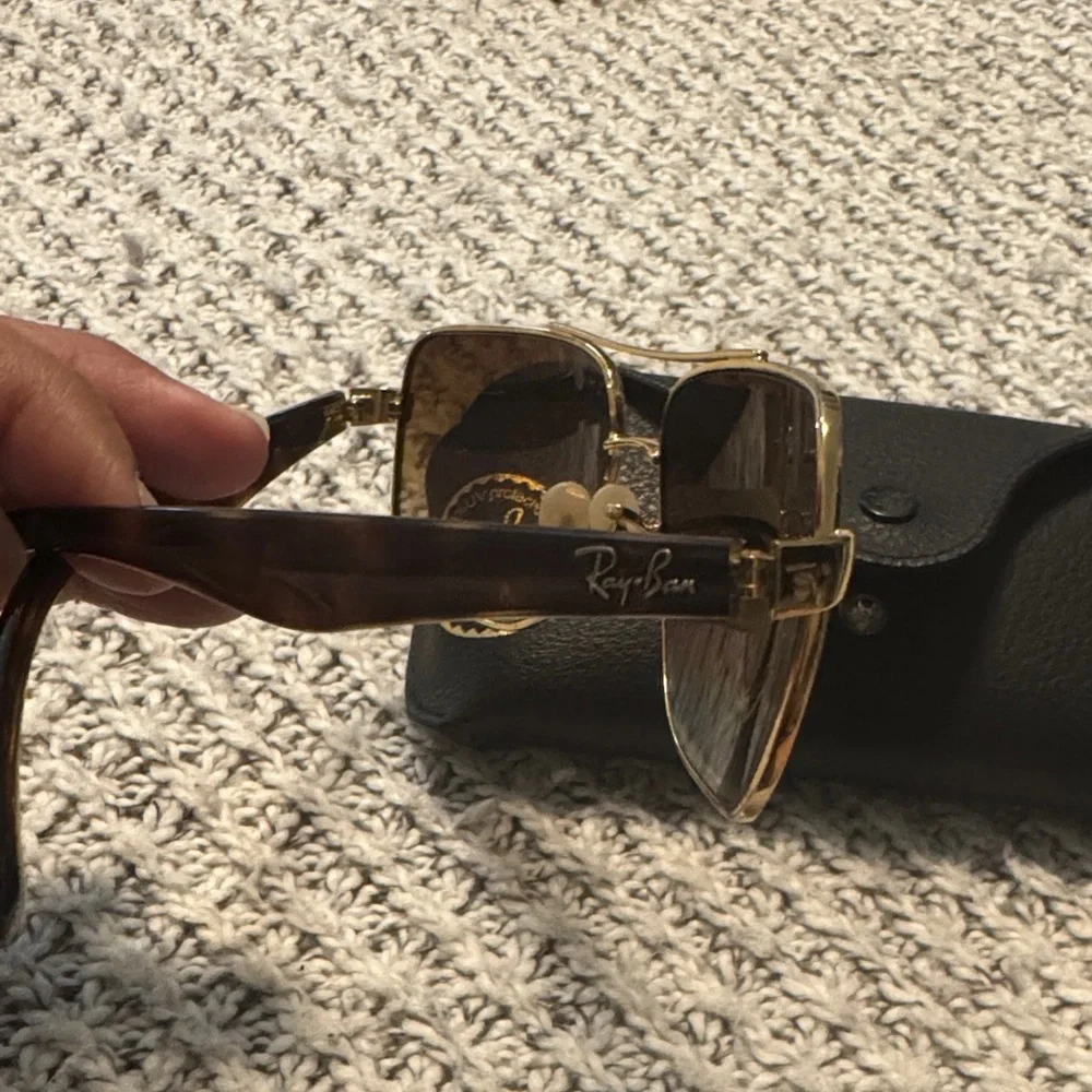 Ray-Ban Gold and Brown Sunglasses - Picture 7 of 9